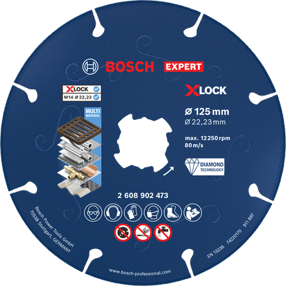 Diamantový řezný kotouč Bosch EXPERT na kov X-LOCK 125 mm.